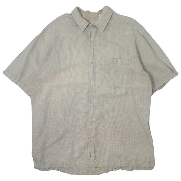 CRB Khakis Linen Blend Short Sleeve Button Up Shirt XLT - Picture 1 of 4